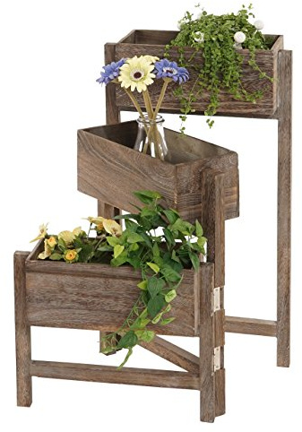 Mendler Pflanzregal T275, 65x108x15cm - braun