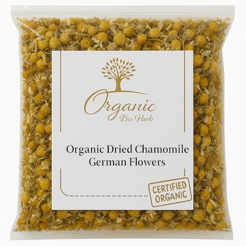 Organic Bio Herbs German Chamomile Flowers (Matricaria Recutita) - 6 Oz - Pure Dried Herb for Tea, Relaxation & Wellness. All-Natural, Non-GMO.