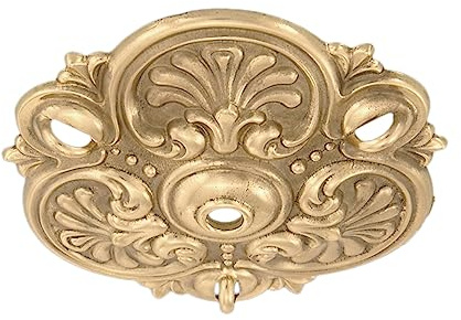 B&P Lamp® Brass Chain Drop Ceiling Light Canopy Plate, 5 1/4 Inch Diameter, Unfinished Brass