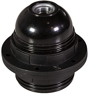 creative cables Kit Douille E27 en bakelite avec écrou Double Anneau pour Abat-Jour - Noir