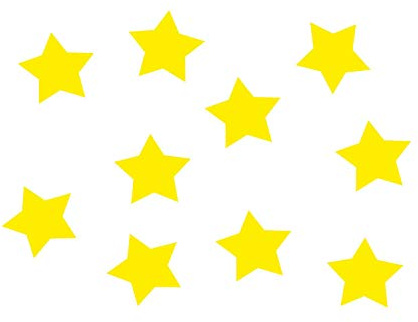 Miniblings 10x Bügelbilder Aufnäher 25mm Flock Stern gelb Bügelbild Kinder | Zum Aufbügeln auf Textil, flexible Folie, mit Bügelflicken und Flockfolie