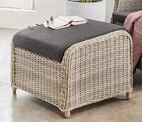 Destiny Fußhocker CASA 66x58x48cm, inkl. Polster, Vintage weiß