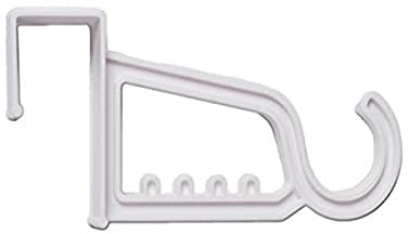 Merriway Metall Türhänger mit Haken für Mäntel, Hüte, Bademäntel, Handtücher, ein Haken mit Platz für 5 Kleiderbügel, weiß, 2er Pack