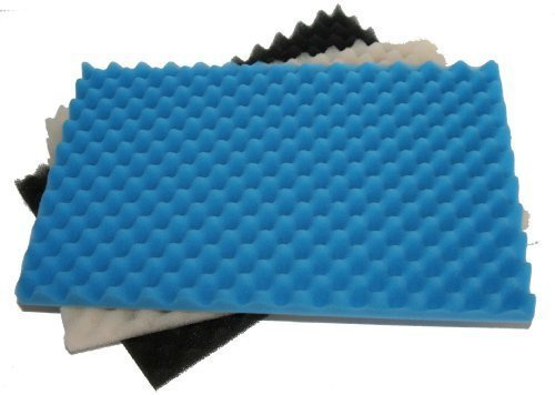 Avocations Ltd Fish Pond 3 Piece Foam Filter Replacement Media Sponge Set Coarse Medium Fine - 17 x 11