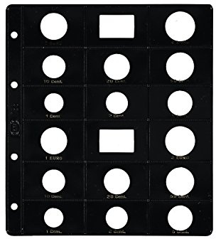 Pardo 75500 - Undurchsichtiges Etui für Euro-Münzalbum, schwarz, Packung mit 6 Hüllen