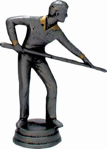 RaRu Billard-Pokal auf weißem Marmorsockel montiert mit Wunschgravur (34078)