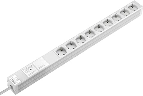 Rittal DK 7240.330 Typ F, Stift, CEE 7/3 Steckdosenleiste, 9-fach 16A Typ D, CEE 7/3, Typ F Überspannungsschutz, 2m