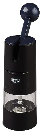 Kuhn Rikon Adjustable Ratchet Grinder with Ceramic Mechanism for Salt, Pepper and Spices, 8.5 x 2.25 inches, Black