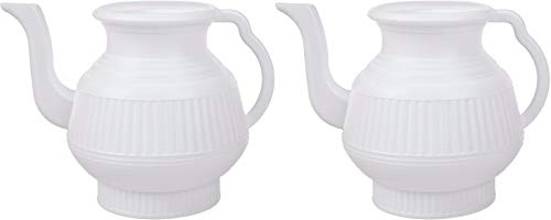 Pair of Lota or Bodna or Toilet Wash Jug (White and White)