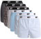 Lower East LE215 Boxer Americani, Azzurro/Grigio, XXL (Pacco da 6) Uomo