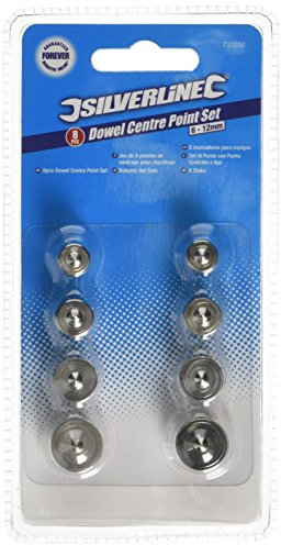 Silverline 733252 Set di Perno con Punta Centrata, 8 Pezzi, 6-12 mm