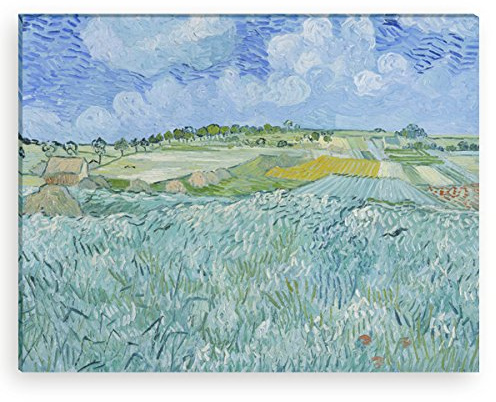WANDKINGS Leinwandbild Die Ebene bei Auvers von Van Gogh / 30 x 40 cm/auf Keilrahmen
