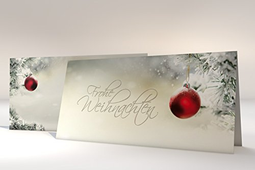 Weihnachtskarten mit Umschlag 20-tlg. | Stille Nacht | 10 Klappkarten DIN LANG + 10 Kuverts DIN LANG | Weihnachtskarten Set