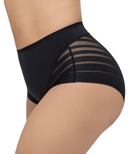 Leonisa Culotte Gainante Classique avec Contrôle du Ventre et Bandes de Tulle - Individuel ou Lot de 2