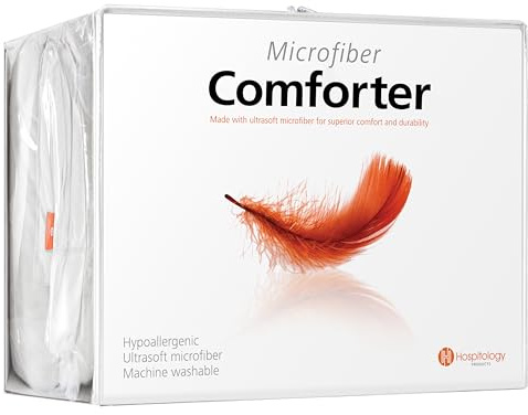 HOSPITOLOGY PRODUCTS White Comforter California King Hypoallergenic Duvet Insert Microfiber All Season Goose Down Alternative Quilted - Corner Loops - Box Stitched - Washable - 104 W x 98 L