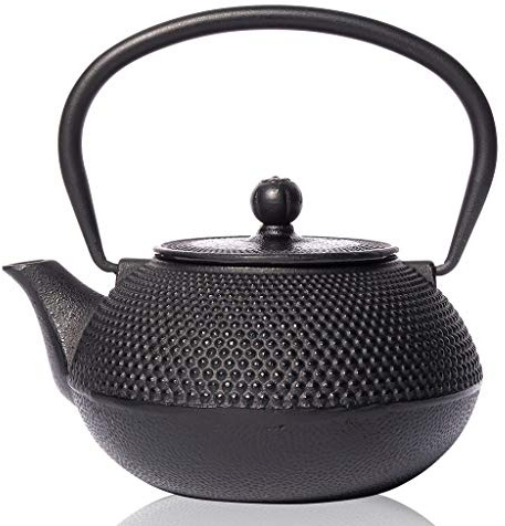 The Exotic Teapot - Black Tenshi Cast Iron Teapot, 600ml, 2 Cup Size, Japanese Style, Tetsubin Kettle