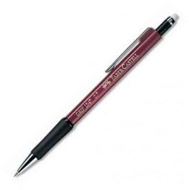 Faber-Castell 134721 - Druckbleistift GRIP, Minenstärke: 0,7 mm, Schaftfarbe: rot-metallic