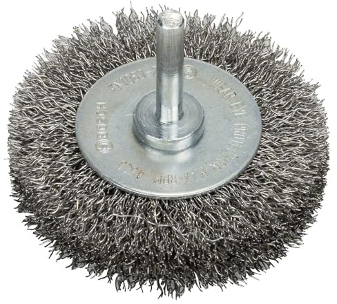 Bosch 1x PRO Stainless Steel Longlife Scheibenbürste, gewellter Draht für 6‑mm-Zylinderschaft und Bohrer (Ø 70 mm, Professional Zubehör Bohrmaschine/Schrauber)