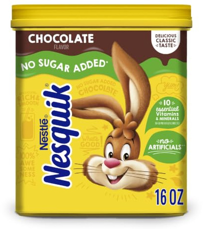 Nesquik Chocolate Powder No Sugar Added, 16 oz