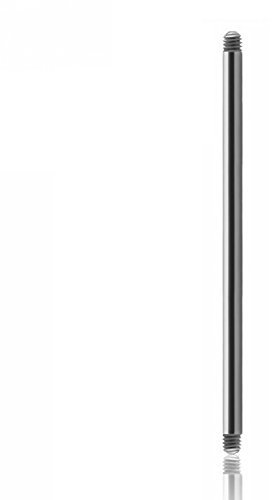 eeddoo Piercing Stab ohne Kugeln Silber Edelstahl 1,2 x 42mm
