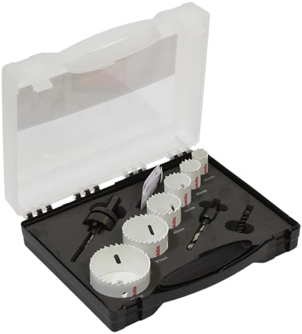 Makita D-47139 BiM-Lochsägen-Set 9-teilig im Kunststoffkoffer, Bi-Metall Lochsägen Ø 20-65 mm, Schnitttiefe 38 mm, für Holz, Metall Aluminium, Kunststoff