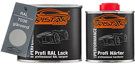 TRISTARcolor RAL 7036 Platingrau 2K Autolack glänzend 0,75 Liter / 750 ml Dose inkl. Härter