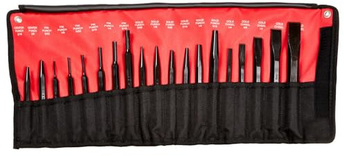 Mayhew Tools 61019 Punch and Chisel Set, 19-Piece, Black Oxide Finish