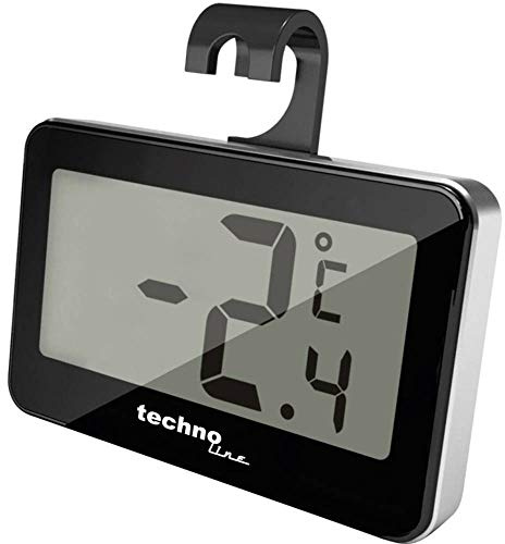 Technoline Kühlschrankthermometer WS 7012, schwarz-silber, 6,6 x 1,0 x 4,2 cm, Grau