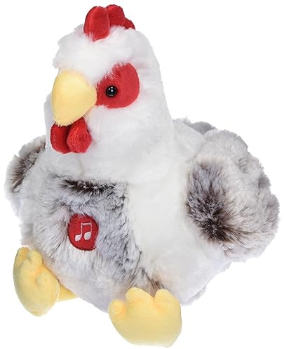 GIPSY 070356 Plüsch-Huhn, weiß/braun, mit Geräuschen, 22 cm