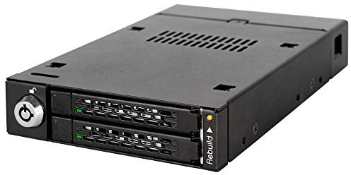 RAID Wechselrahmen für 2x 2,5 Zoll (6,4cm) SATA SSD/HDD in 1x 3,5 Zoll (8,9cm) - Vollmetall - Icy Dock ToughArmor MB992SKR-B