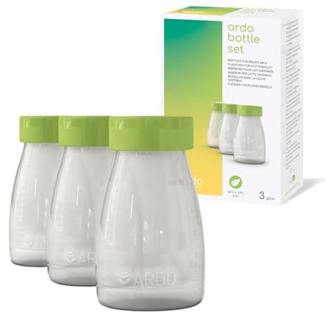 Ardo Bottle Set – Muttermilchflaschen Set 3 Stück - Auslaufsichere Babyflaschen für abgepumpte Milch – BPA-frei, 150ml - Flaschenset mit 3 Aufbewahrungsflaschen - für Ardo Milchpumpen