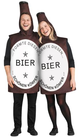 Ikumaal Bier-Flasche Kostüm, To48 M-L, für Erwachsen-e Männer Frau-en, Bierflasche-n Kostüm-e Fasching Karneval Fasnacht Faschingskostüm-e Karnevalskostüm-e