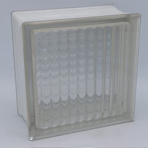 Brique de verre design croisée clair brillant 19x19x10 cm - 4 pièces