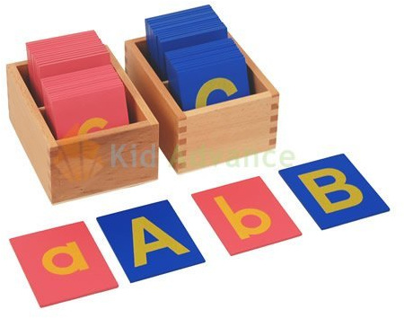 Montessori Lower and Capital Case Sandpaper Letters w/ Boxes