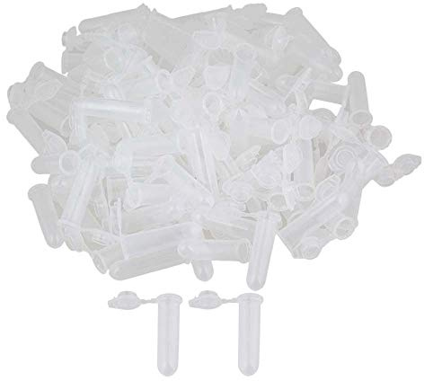 Lot de 100 tubes d'analyse pour liquides ou petits morceaux En plastique Gradué 2 ml
