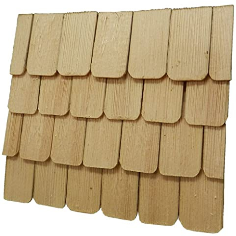 WeWi - 100 Stück Dachschindel, handgeschlagen, naturfarben ca. 40 x 23 x 3 mm - für Krippen und Modellbau