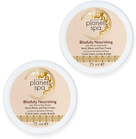 2 x Avon Planet Spa Blissfully Nourishing hand, elbow and Foot Cream with african shea cream
