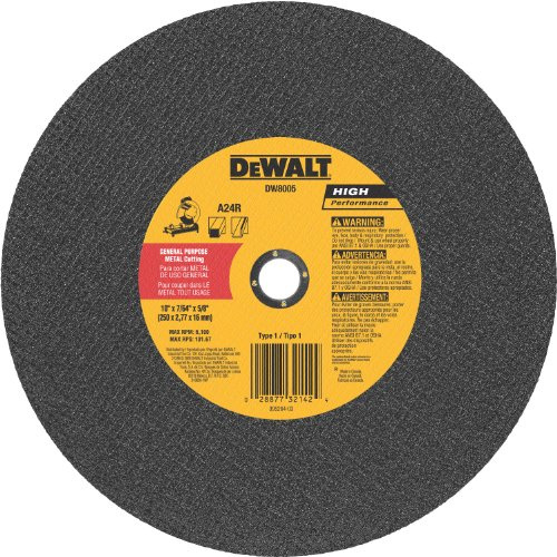 DeWalt DW8005 10 x 7/64 x 5/8 General Purpose Metal Chop Saw Wheel by DEWALT
