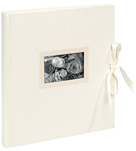 Exacompta 11154E Premium Fotoalbum Kingsbridge mit 60 schwarzen Seiten, perfekt für Ihre Fotos zum selbstgestalten Fotobuch weiß, 29 x 32 cm