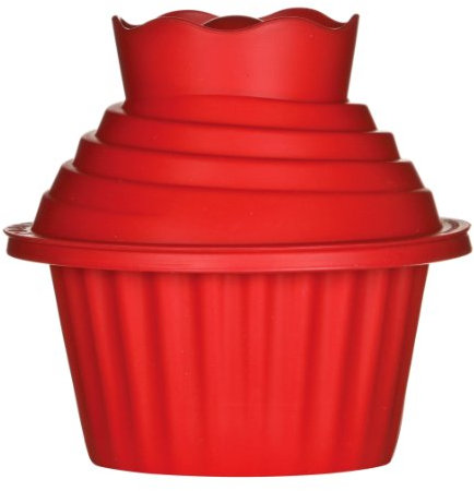 Premier Housewares 104500 - Moldes de Silicona con Forma de Magdalena, tamaño Gigante, 3 Piezas, 19 cm x 18 cm, Color Rojo