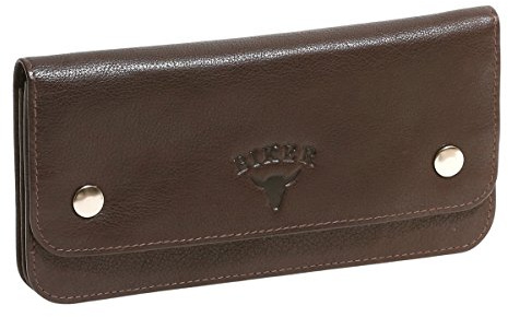 LEAS Biker et Trucker portefeuille pour homme et femme tête de buffle en relief BIKER, cuir véritable, marron/brun