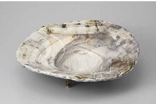 Large Pot, Planting Pot, Ink Color 3 Foot Large Bowl [13.6 x 4.1 inches (34.5 x 10.5 cm)], Earth, Restaurant, Ryokan, Japanese Tableware, Restaurant, Commercial Use