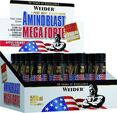 Weider, Amino Blast Mega Forte, Apfel Kirsch, 1er Pack (20x 25 ml)