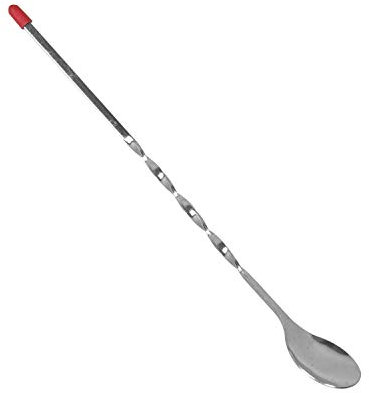 Set Of 2, 11 Inch Thunder Group Stainless Steel Mixing Spoon, Spiral Pattern Bar Cocktail Shaker Spoon