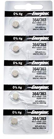 Energizer 364-363 1.55v #364/363 Low-drain Battery (SR621SW) Pack of 5 Batteries.