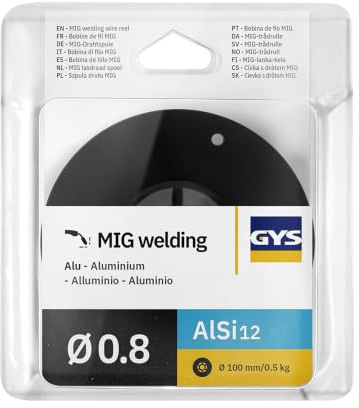 GYS Massivdrahtspule, Durchmesser 100 mm, Aluminium, AlSI 12, 0,8-0,5 Kg, 086678