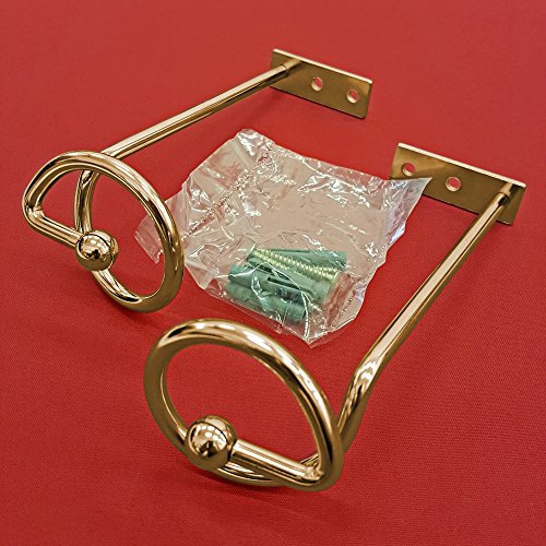 Easy-Shadow - 8 Stück Drapierhaken Messing für Vorhänge Querbehänge - Haken zur Dekoration von Stores inkl. Montagematerial - Messing