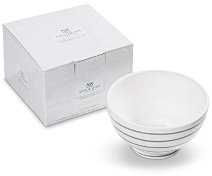GMUNDNER KERAMIK Cereal Bowl Large Capacity 0.4 Litres Grey Flamed Crockery Handmade in Austria