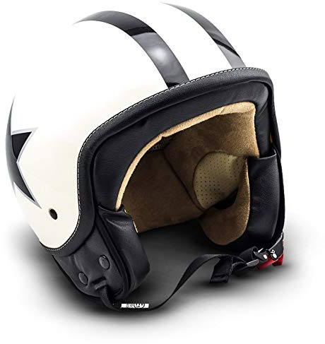 Soxon® SP-301 Star „Green“ · Jet-Helm · Motorrad-Helm Roller-Helm Scooter-Helm Moped Mofa-Helm Chopper Retro Vespa Vintage Pilot Biker Helmet Damen · ECE 22.05 Schnellverschluss Tasche XS–XL (53-62cm)