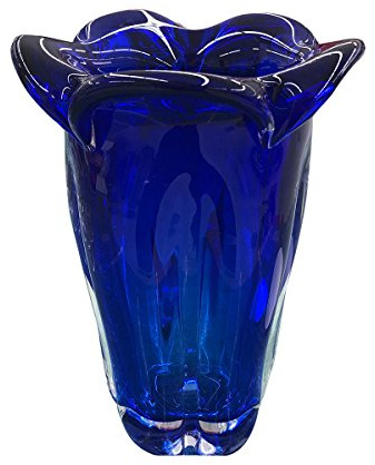 CRISTALICA Blumenvase Murano Dream Stiller blau h 22cm